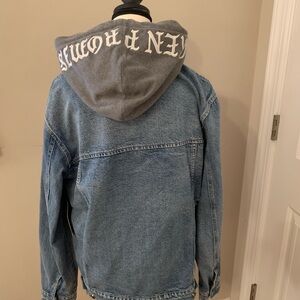 Zumiez Blue Jean Jacket with Gray Hood